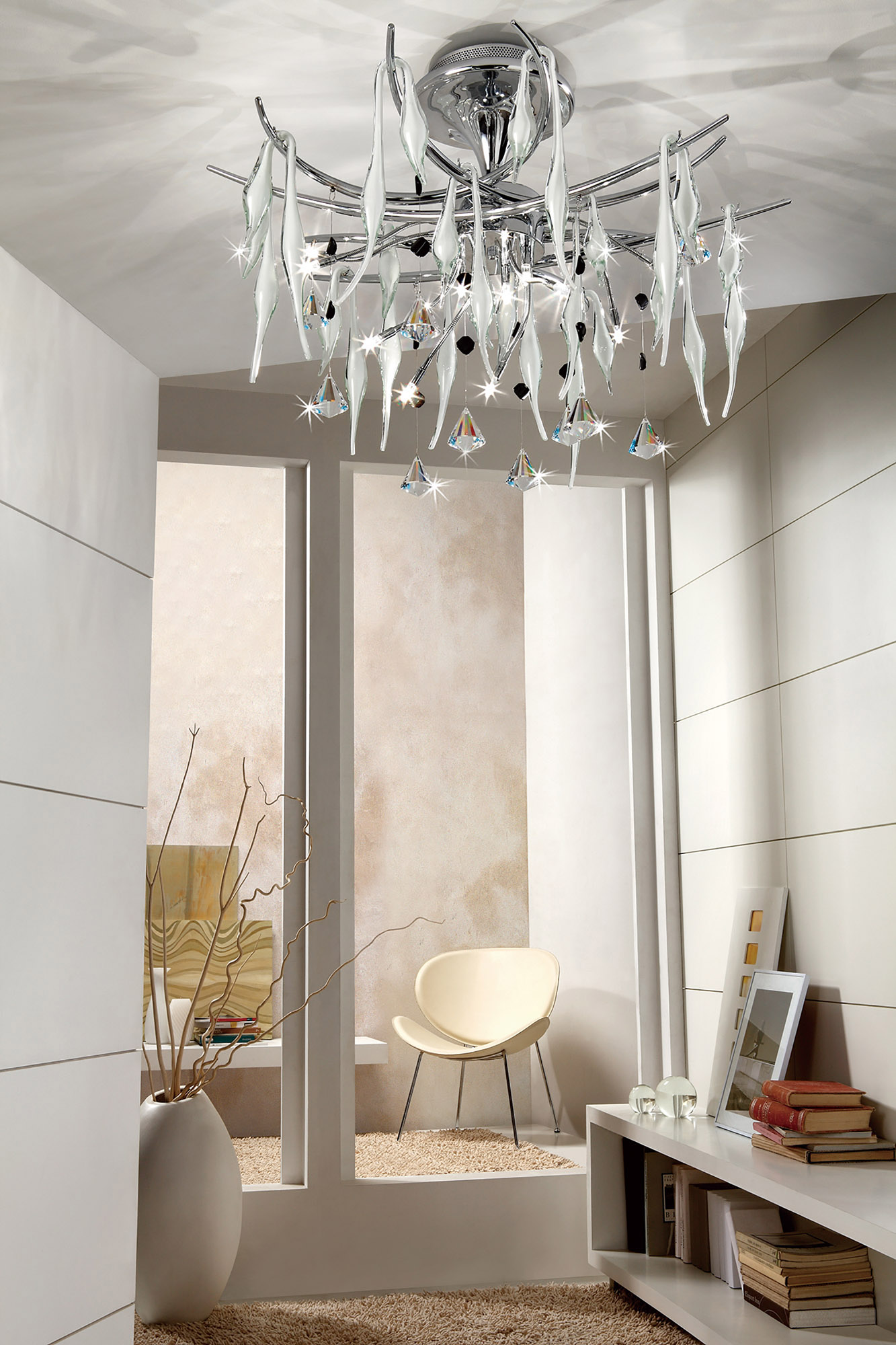 Cygnet Crystal Ceiling Lights Diyas Multi Arm Crystal Fittings